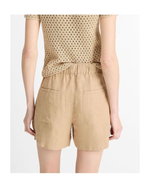 Vince Natural Mid Rise Hemp Shorts