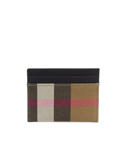 Burberry Black Check Card Case for men