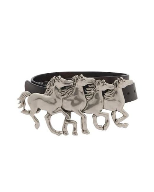 Chloé White Running Horses Leather Belt