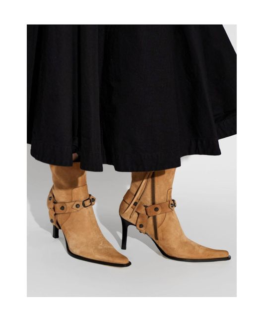 Balenciaga Brown Heeled Ankle Boots