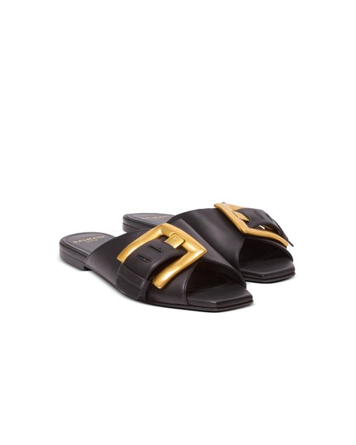 Balmain Brown Anthem Sandals