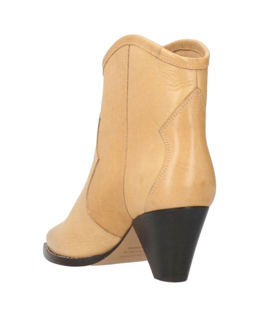 Isabel Marant Natural Minimalist Solid Leather Ankle Boots