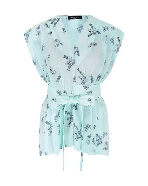 Fabiana Filippi Blue Printed Tops
