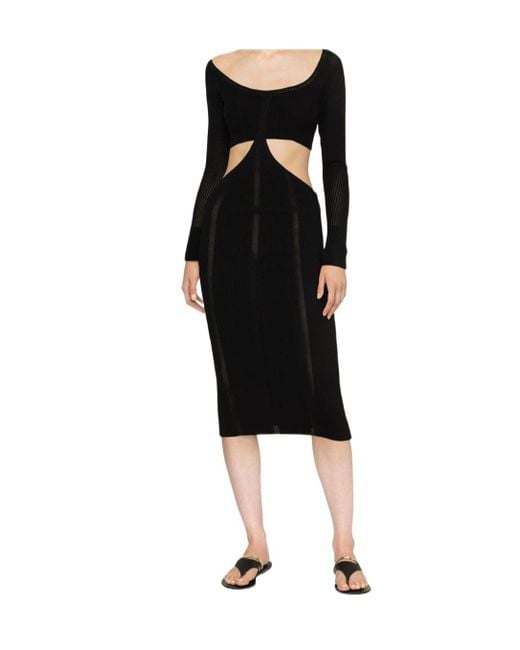 Philosophy Di Lorenzo Serafini Black Cut-Out Detail Knit Dress