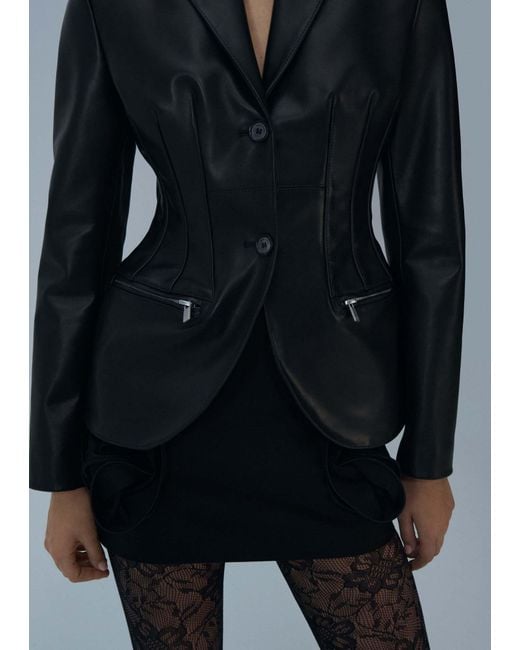 Magda Butrym Black Rose Hip Mini Skirt
