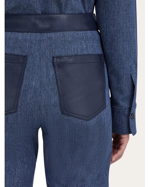 Ferragamo Blue Five Pocket Trousers