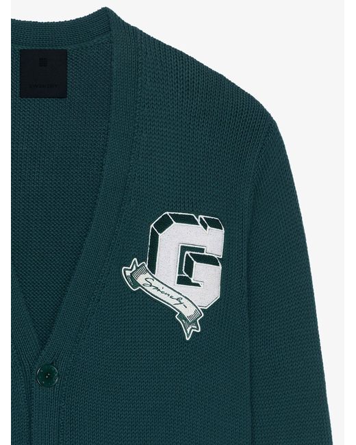 Givenchy Green G-Patch Knitted Cardigan for men