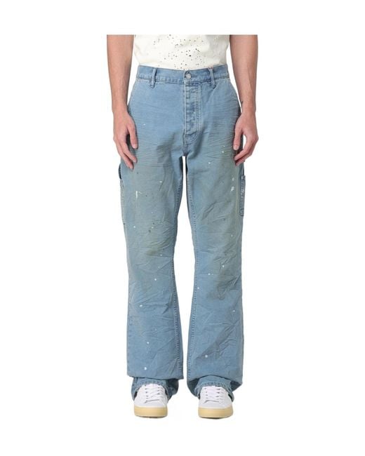 Purple Brand Blue Copper Plate Workwear Pants for men