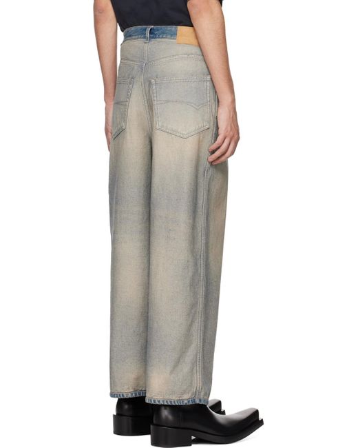 Balenciaga Gray Logo Patch Oversized Jeans