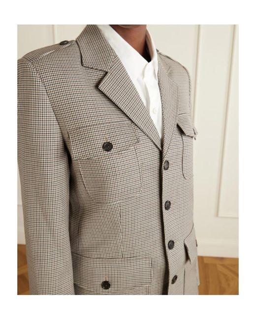Nili Lotan Brown Hazel Houndstooth Wool Jacket