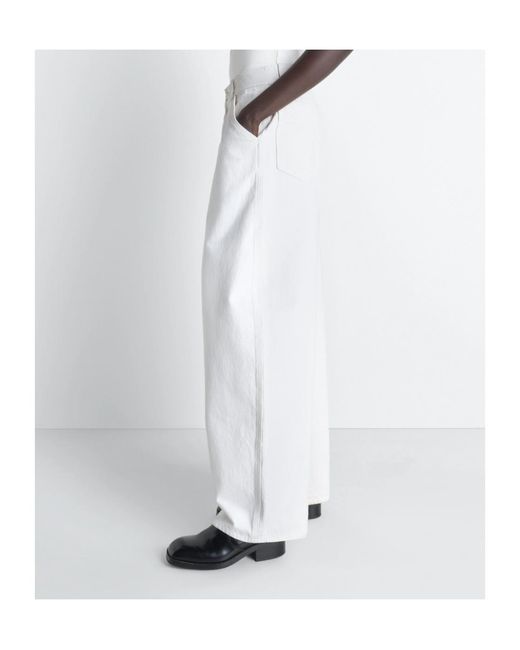 Lemaire White High-Waisted Wide-Leg Jeans