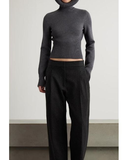 Alaïa Black Alaïa Sculptural Hood Ribbed Knit Jumper