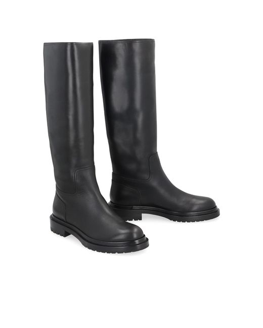 Sergio Rossi Black Round Toe Boots