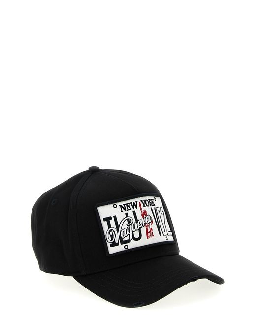 DSquared² Black Logo Patch Baseball Cp