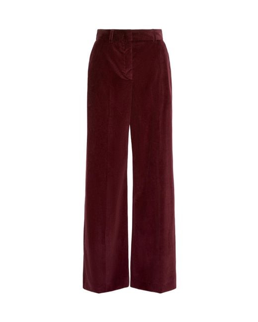Weekend by Maxmara Red Cotton Velvet Trousers