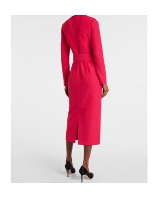 Safiyaa Pink Belted Midi Dress