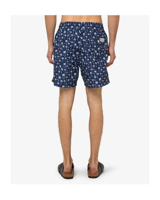Polo Ralph Lauren Blue Palm Tree-Print Drawstring Swim Shorts for men