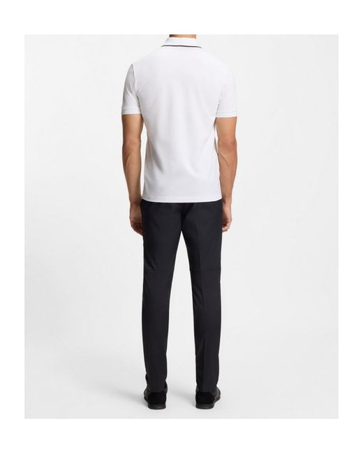 Boss White Boss Zip Placket Polo Shirt for men