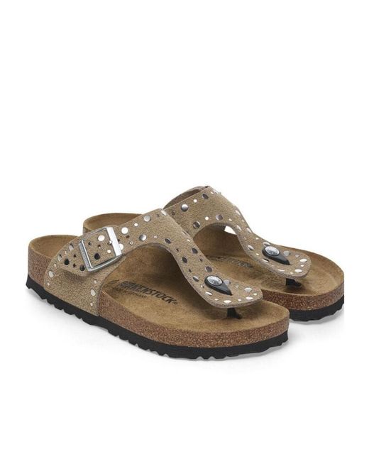 Birkenstock Brown Gizeh Rivet Studded Sandals