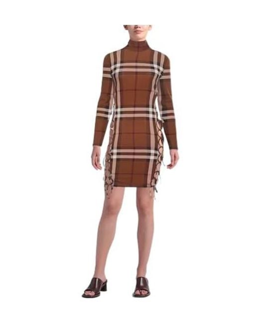 Burberry Brown Fitted Printed Dress