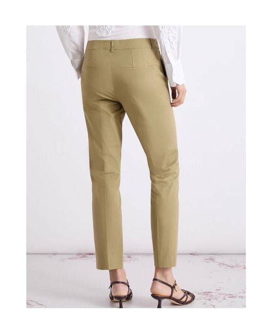 Marella Green Stretch Poplin Trousers