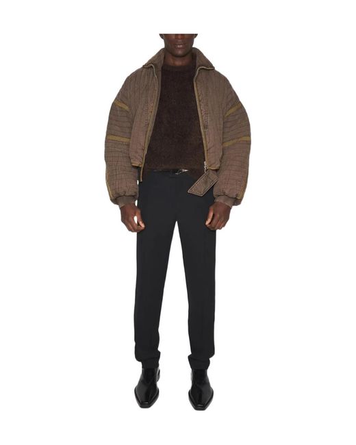 Mugler Brown Quilted Panelled Jacket for men