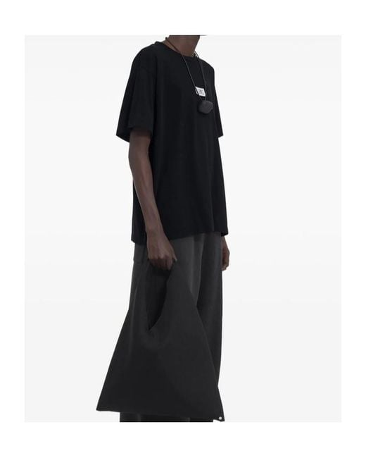 MM6 by Maison Margiela Black Short Sleeved Crewneck T-Shirt for men