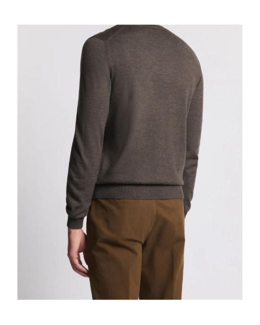 Fay Gray Wool Round Neck Knitwear for men