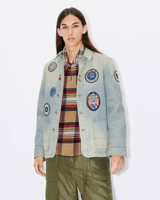 KENZO Blue Travel Denim Jacket for men