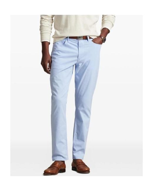 Polo Ralph Lauren Blue Five-Pocket Twill Trousers for men