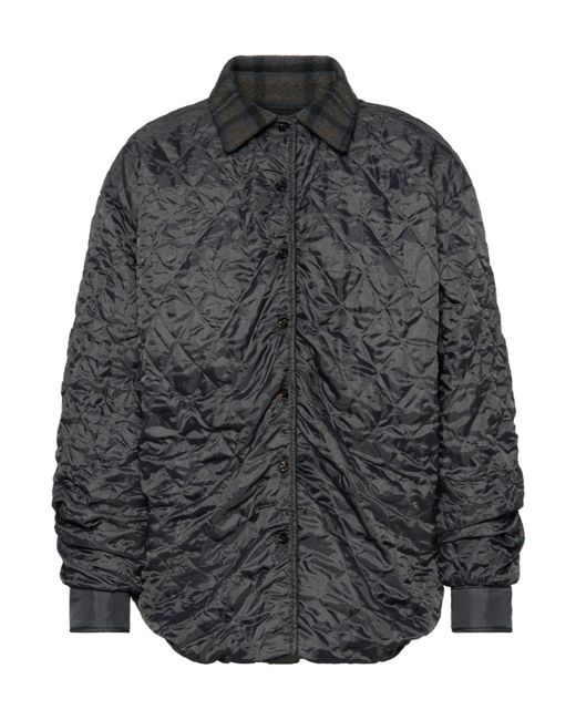 Maison Margiela Gray Buttoned Quilted Jacket