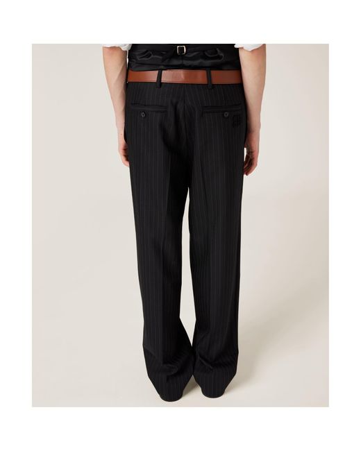 Miu Miu Black Pinstripe Pants