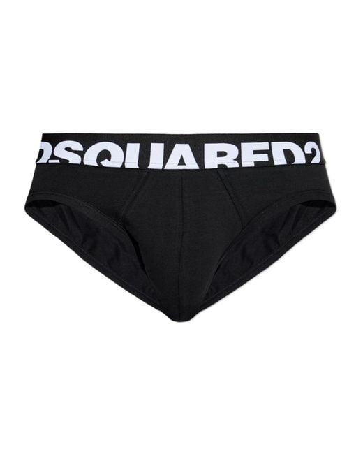 DSquared² Black Logo Briefs for men