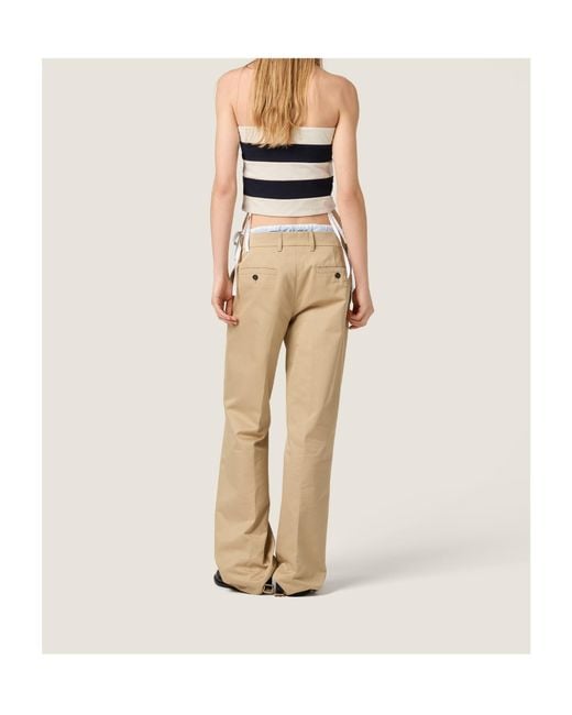 Miu Miu Blue Striped Jersey Top
