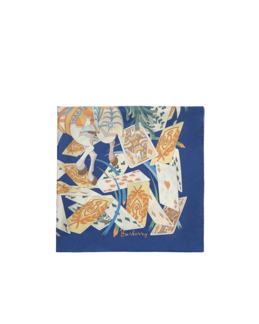 Burberry Blue House Of Cards Silk Scarf