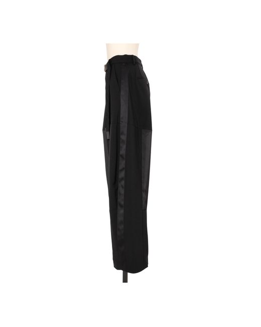 Sacai Black Belted Wide Leg Pants
