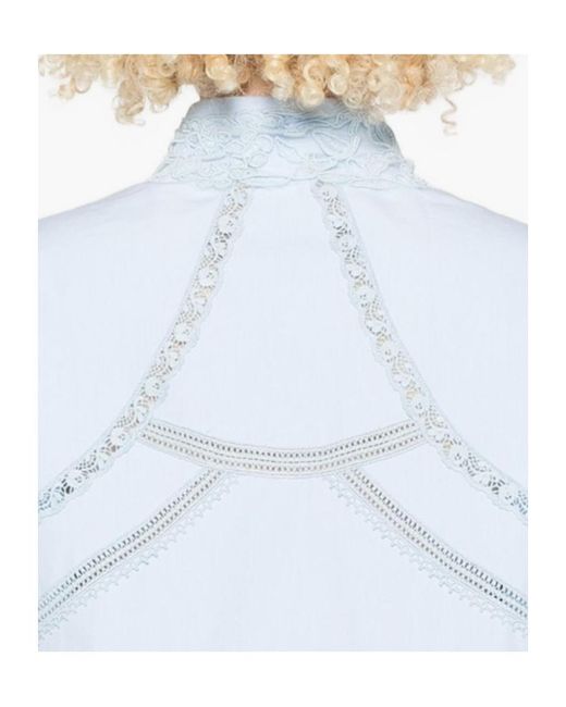 Ermanno Scervino Blue Lace-Detail Shirt
