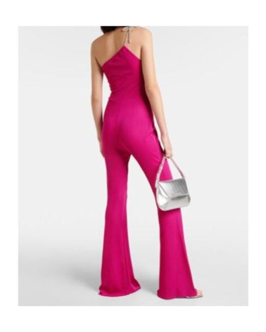 Alexandre Vauthier Pink One-Shoulder Flared Jumpsuit