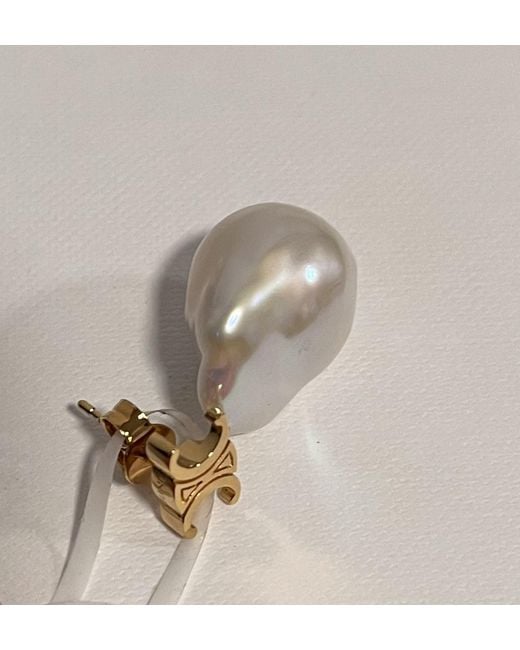 Céline White Baroque Triomphe Earrings