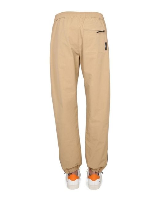 MSGM Natural Logo Detailed Elasticated-Waist Pants for men