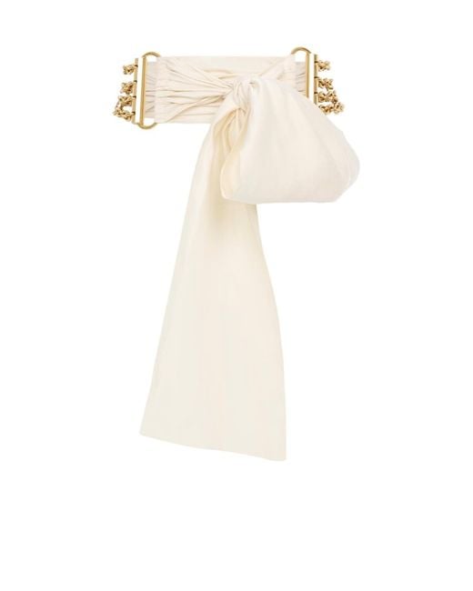 Chloé White Knotted Chain-Link Belt
