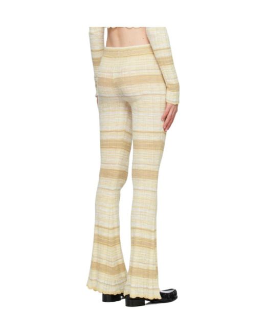 Acne Natural Striped Horn Casual Pants