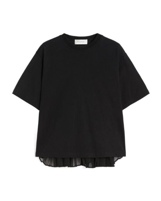 Sportmax Black Spxspiga Back Pleated T-Shirt