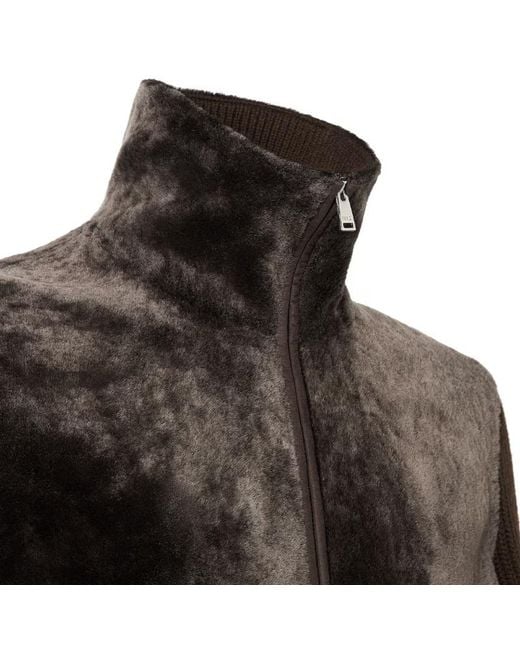 Fendi Brown Wool And Shearling Blouson for men