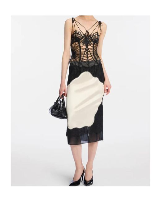 The Attico Multicolor And Ivory Midi Skirt
