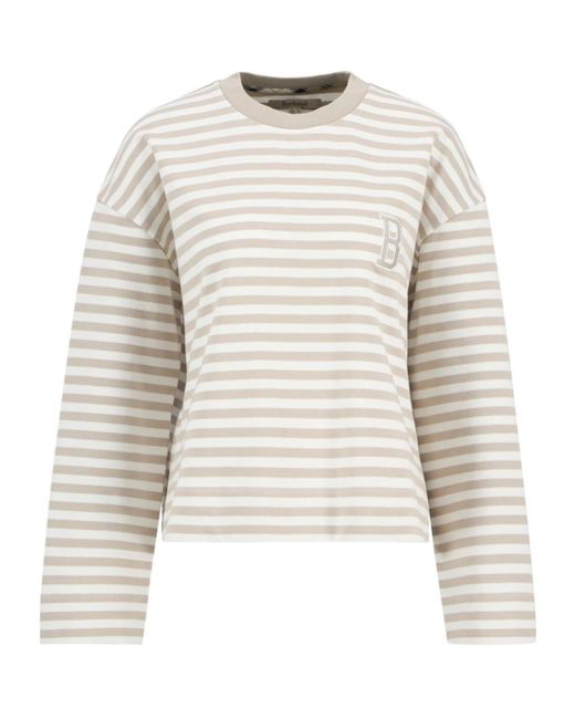Barbour Natural Striped Crew Neck Sweatshirt