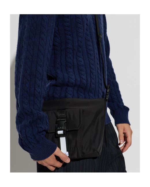 A.P.C. White Trek Buckle Crossbody Bag for men
