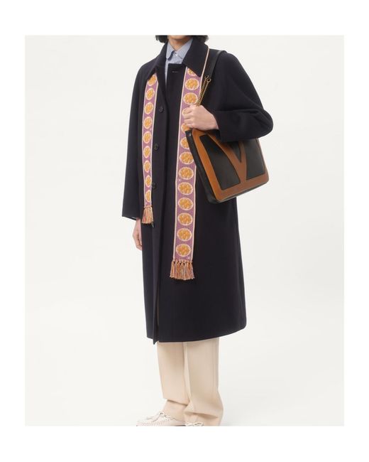 Valentino Blue Single-Breasted Straight Hem Coat for men