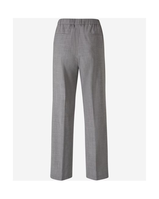 Fabiana Filippi Gray Elasticated Wasitband Straight-Leg Trousers