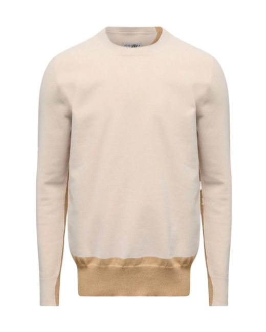 MM6 by Maison Margiela White Fused Crewneck Jumper for men